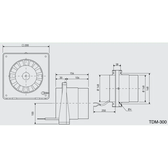 S&P TDM-300 150 mm Kanal Tipi Aksiyel Fan